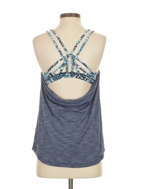 Lululemon Moment to Movement 2-In-1 Tank Gray Blue Floral Built-In Bra Size 6